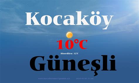 Diyarbakır kocaköy 15 günlük hava durumu